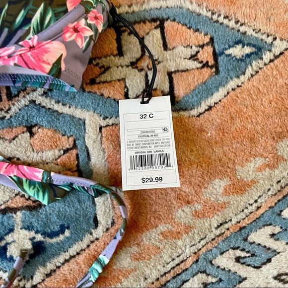 Shade & Shore Light Lift Ruffle Wrap Floral Tropical Bikini Top 36C - Picture 4 of 6